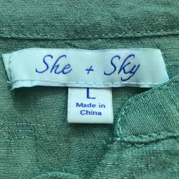 (SOLD) She & Sky - Sea-foam Boho Tunic, Large - Picture 6 of 8